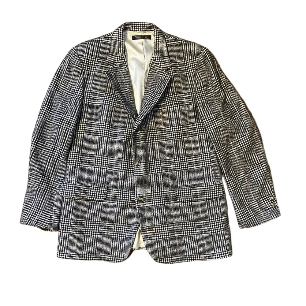 Brooks Brothers Black and White Checkered Classic Blazer